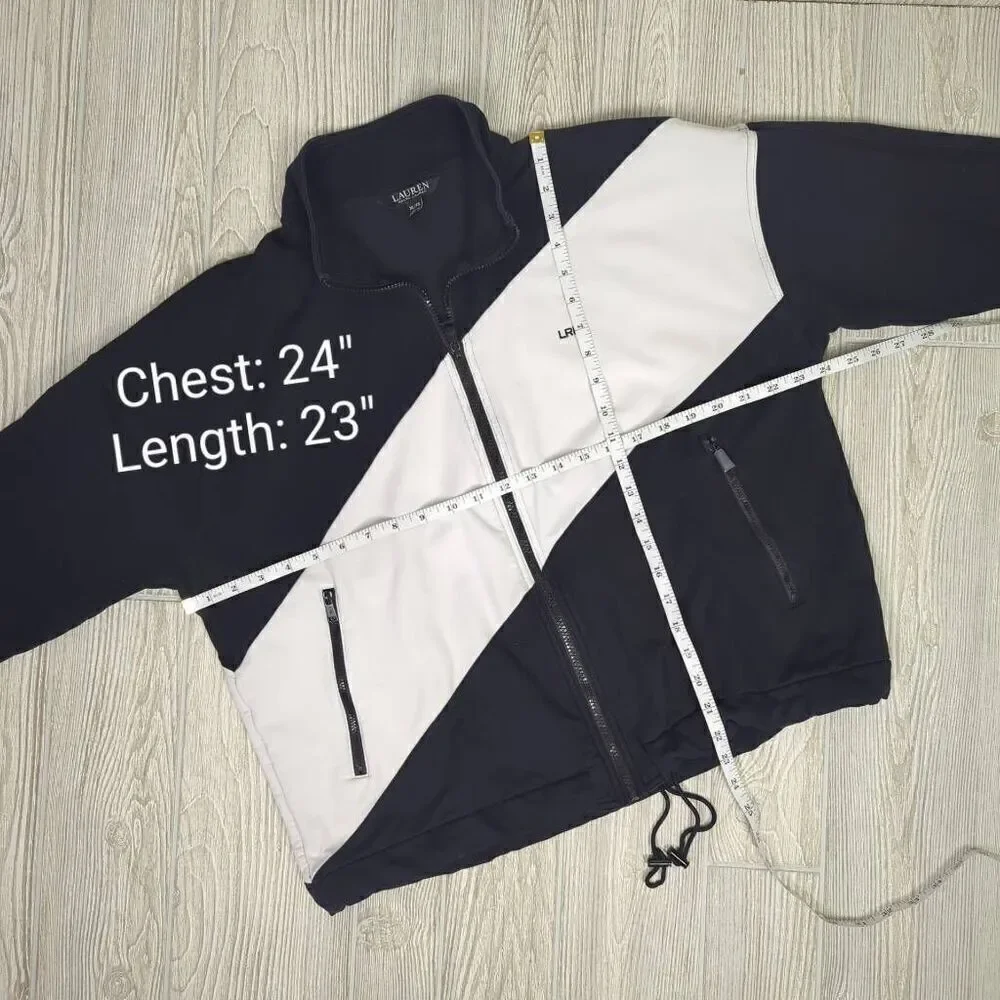 Vintage Lauren Ralph Lauren LRL Women Size XL Black White Zip Up Jacket - Picture 8 of 8
